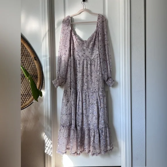 Arula Purple Floral Tiered Maxi Dress Size X‎ - Picture 2 of 8